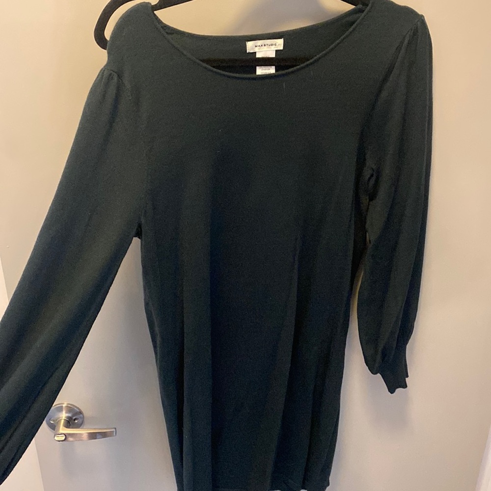 Dark green sweater dress